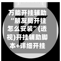 万能开挂辅助“朋友局开挂怎么安装”(透视)开挂辅助脚本+详细开挂安装教程-第3张图片