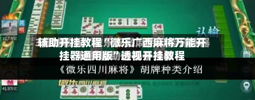 辅助开挂教程“微乐广西麻将万能开挂器通用版”透视开挂教程-第3张图片