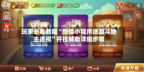 玩家必看教程“微信小程序途游斗地主透视	”开挂辅助详细步骤-第3张图片