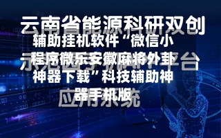 辅助挂机软件“微信小程序微乐安徽麻将外卦神器下载	”科技辅助神器手机版-第2张图片