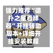 强力推荐“德扑之星看牌器”开挂辅助脚本+详细开挂安装教程-第1张图片