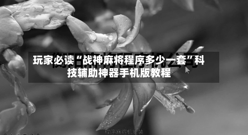玩家必读“战神麻将程序多少一套”科技辅助神器手机版教程-第2张图片