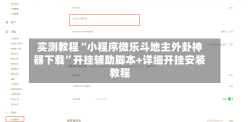 实测教程“小程序微乐斗地主外卦神器下载	”开挂辅助脚本+详细开挂安装教程-第2张图片
