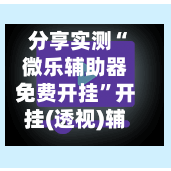 分享实测“微乐辅助器免费开挂	”开挂(透视)辅助神器-第2张图片