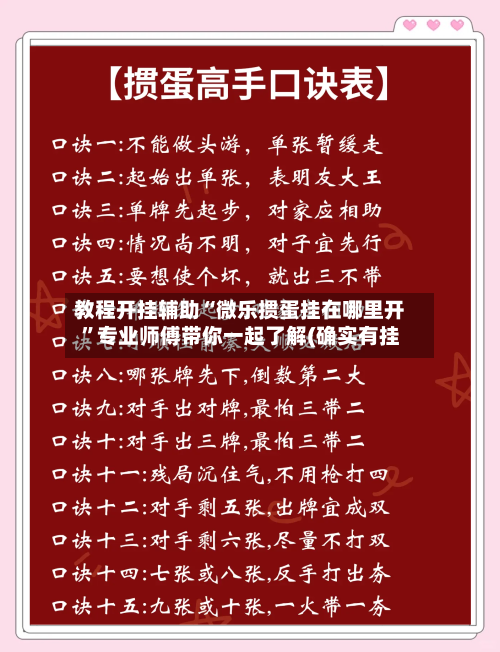 教程开挂辅助“微乐掼蛋挂在哪里开”专业师傅带你一起了解(确实有挂-第3张图片