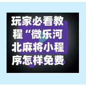 玩家必看教程“微乐河北麻将小程序怎样免费开挂”详细外挂透视辅助软件教程-第2张图片