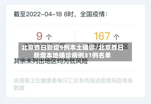 北京昨日新增9例本土确诊/北京昨日新增本地确诊病例31例名单-第2张图片