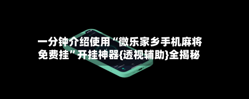 一分钟介绍使用“微乐家乡手机麻将免费挂”开挂神器{透视辅助}全揭秘-第2张图片