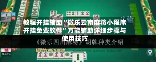 教程开挂辅助“微乐云南麻将小程序开挂免费软件	”万能辅助详细步骤与使用技巧-第1张图片