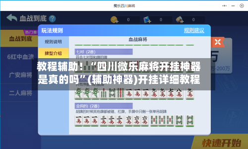 教程辅助！“四川微乐麻将开挂神器是真的吗	”(辅助神器)开挂详细教程-第2张图片