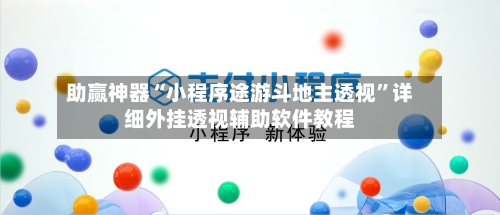 助赢神器“小程序途游斗地主透视”详细外挂透视辅助软件教程-第2张图片