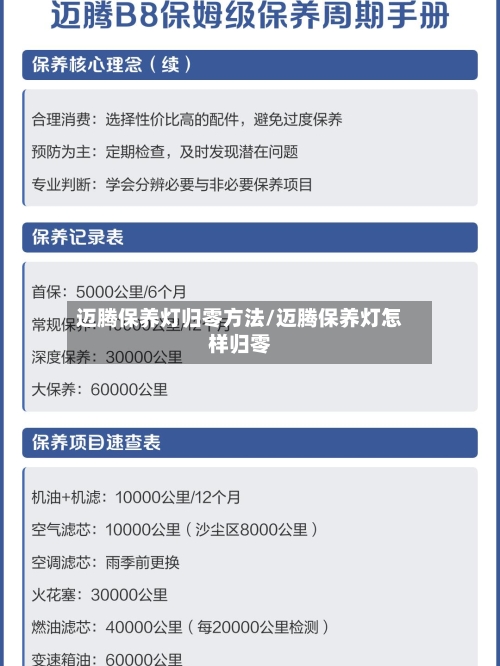 迈腾保养灯归零方法/迈腾保养灯怎样归零-第1张图片