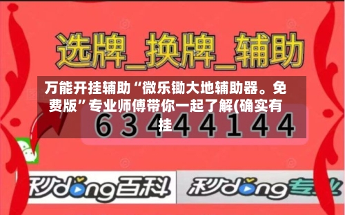 万能开挂辅助“微乐锄大地辅助器。免费版”专业师傅带你一起了解(确实有挂-第1张图片