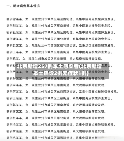 北京新增257例本土感染者(北京新增本土确诊2例无症状1例)-第2张图片