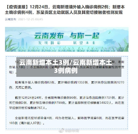 云南新增本土3例/云南新增本土3例病例-第1张图片