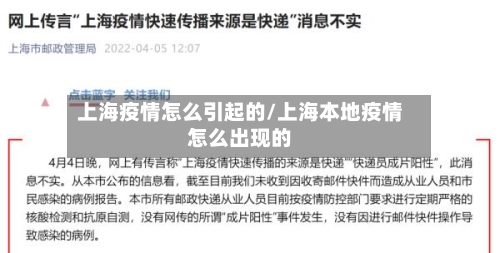 上海疫情怎么引起的/上海本地疫情怎么出现的-第2张图片