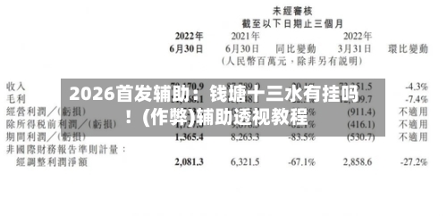 2026首发辅助：钱塘十三水有挂吗！(作弊)辅助透视教程-第1张图片